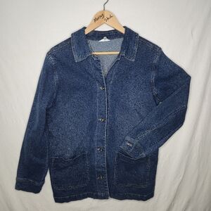 Northern Reflections Ladies Denim Jean Jacket Button Front With Pockets Size S